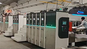 5-Color High-Definition Flexo Printer Slotter Rotary Die-Cutter Line at Tunisia Customer’s Site